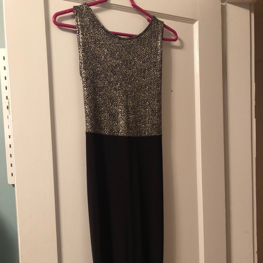 Black and Gold Prom Dress